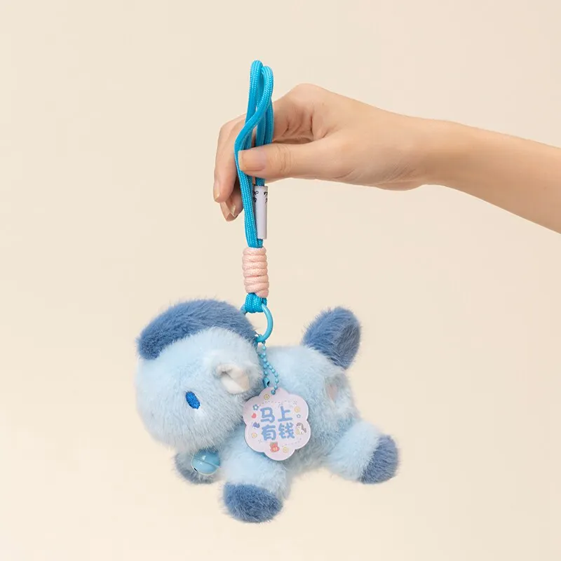 Llavero de peluche con forma de caballo, suave y tierno infantil - imagen 3