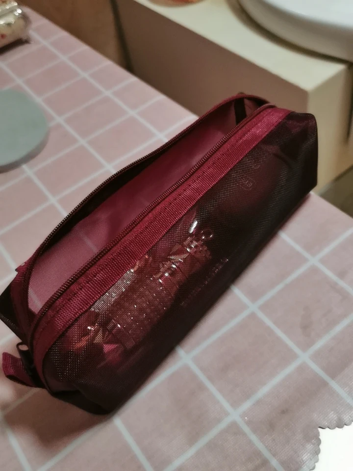 Bolsa estuche transparente de malla para lápices escolares portátil - imagen 3