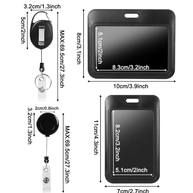 Portatarjetas retráctil con mosquetón resistente para identificación - imagen 4