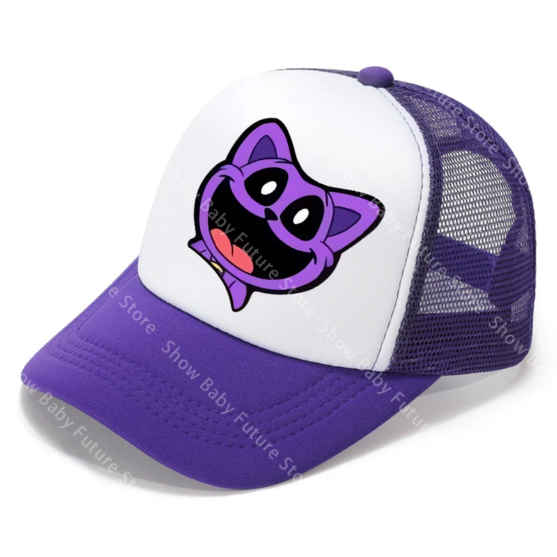 Gorra béisbol morada de malla transpirable con animales sonrientes - imagen 4