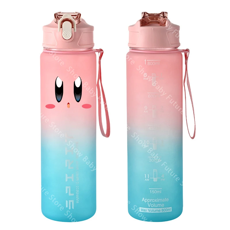 Botella de agua deportiva transparente Kirby, portátil para gimnasio - imagen 3