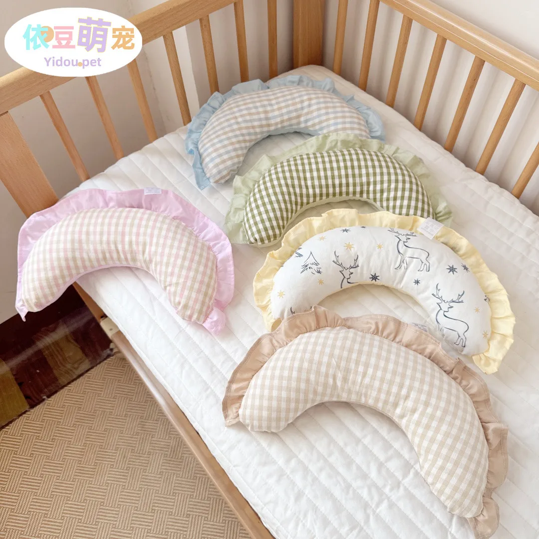 Almohada de algodón nórdico antideslizante con volantes para bebé - imagen 2