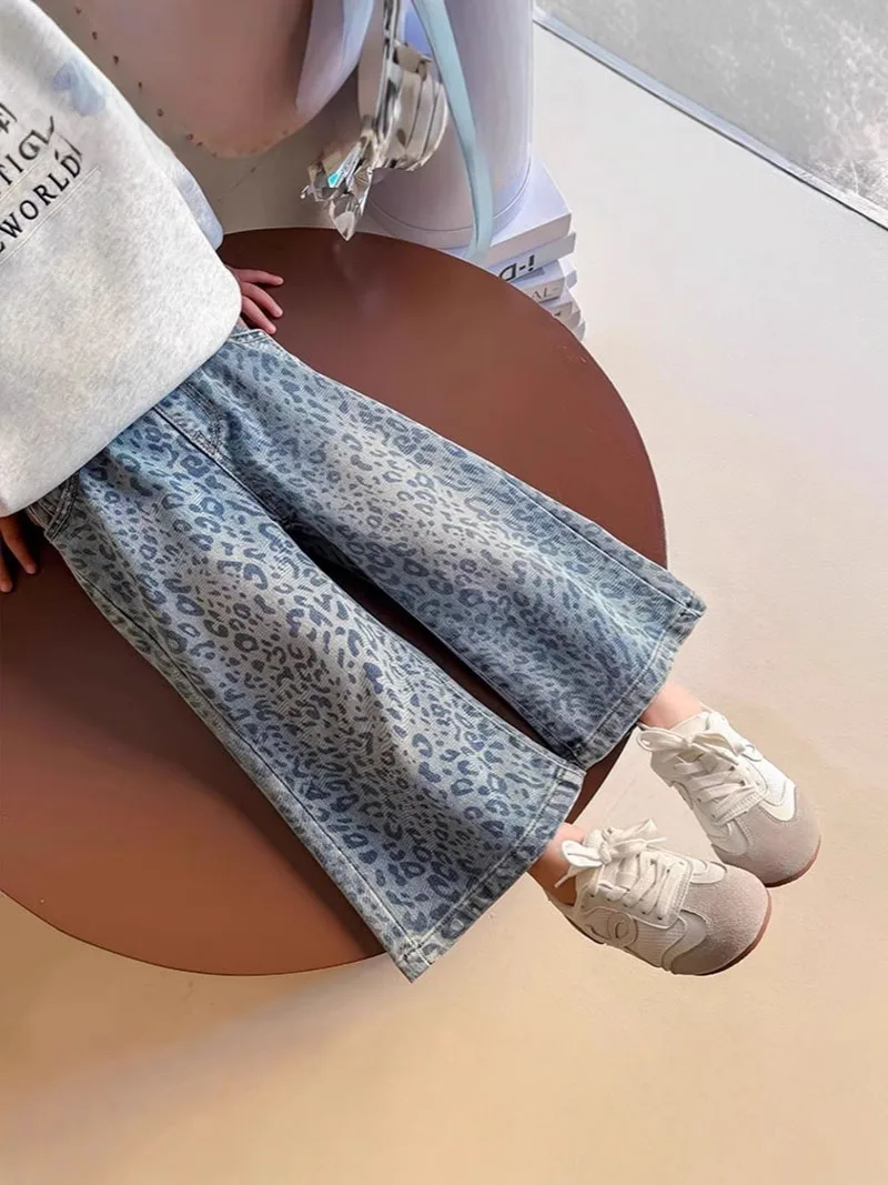 MILANCEL Pantalones vaqueros pierna ancha leopardo para niños - imagen 5