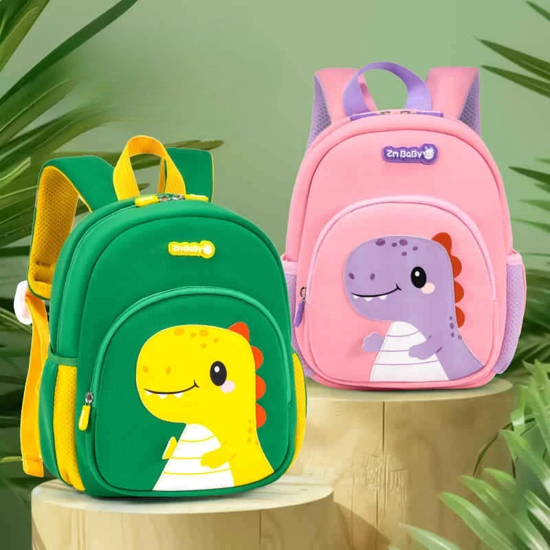 Mochila escolar ligera infantil de dinosaurios estilo Kawaii