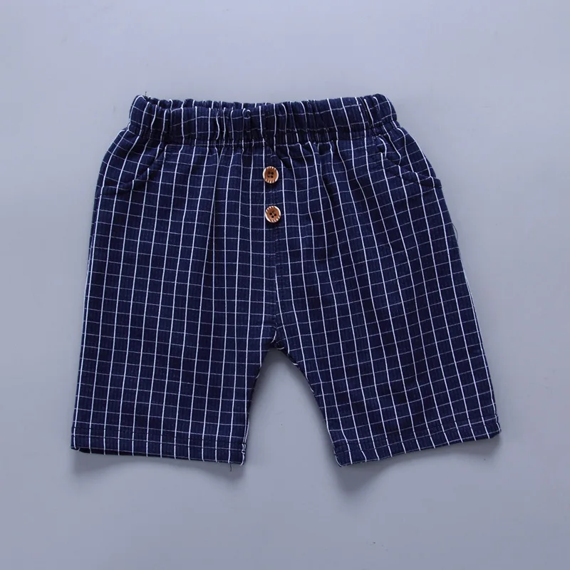 Conjunto verano bebé: camiseta a cuadros y shorts de algodón