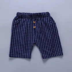 Conjunto verano bebé: camiseta a cuadros y shorts de algodón