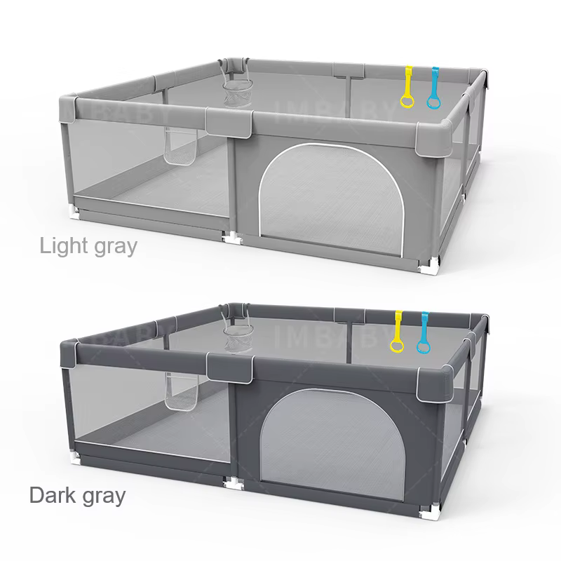 IMBABY Parque infantil gris con zona protección - imagen 5