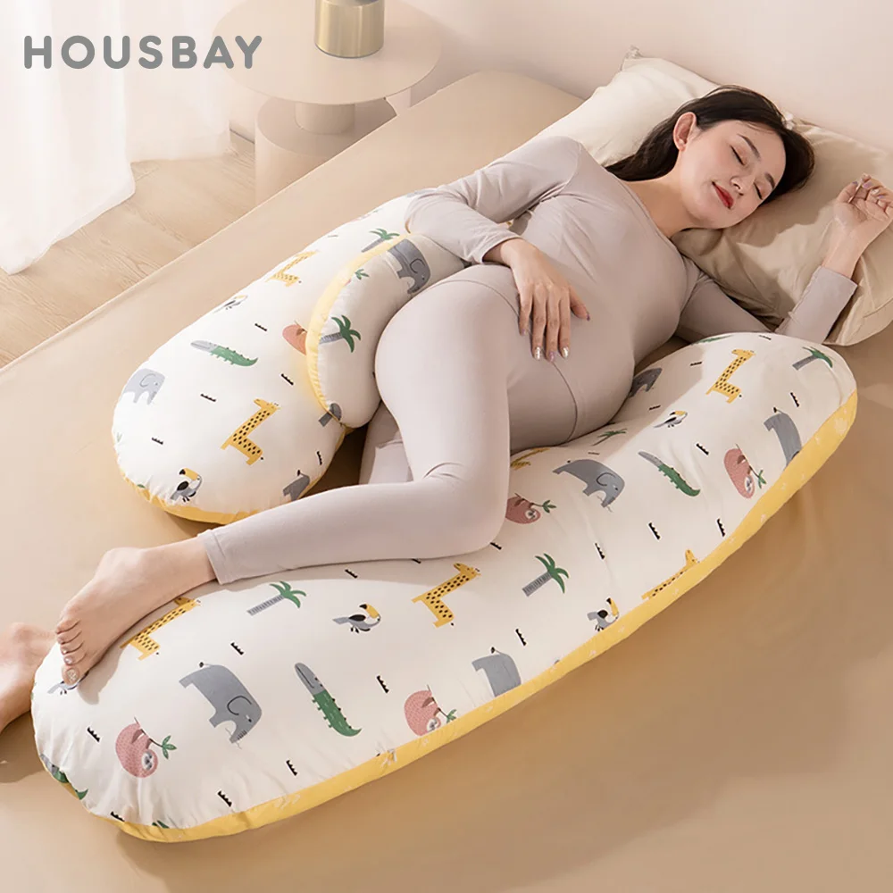 Almohada de embarazo con funda desmontable y soporte lumbar