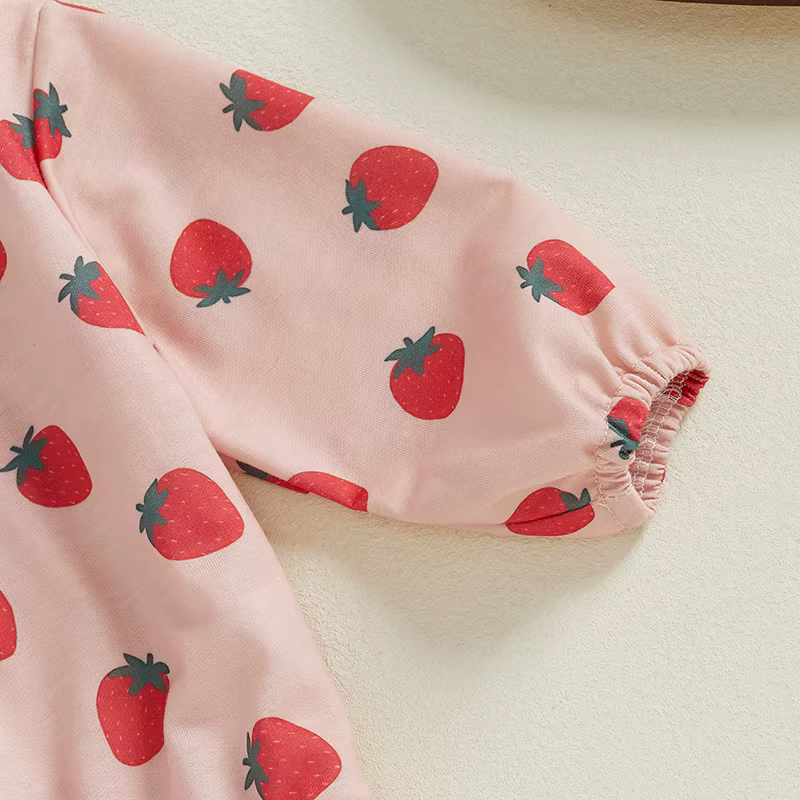 Pantalón acampanado y sudadera con estampado de fresas – Otoño niña - imagen 5