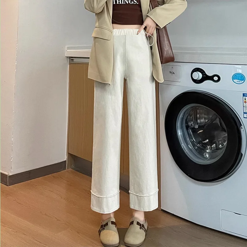 Pantalones premamá algodón cinturilla elástica verano talla grande - imagen 4