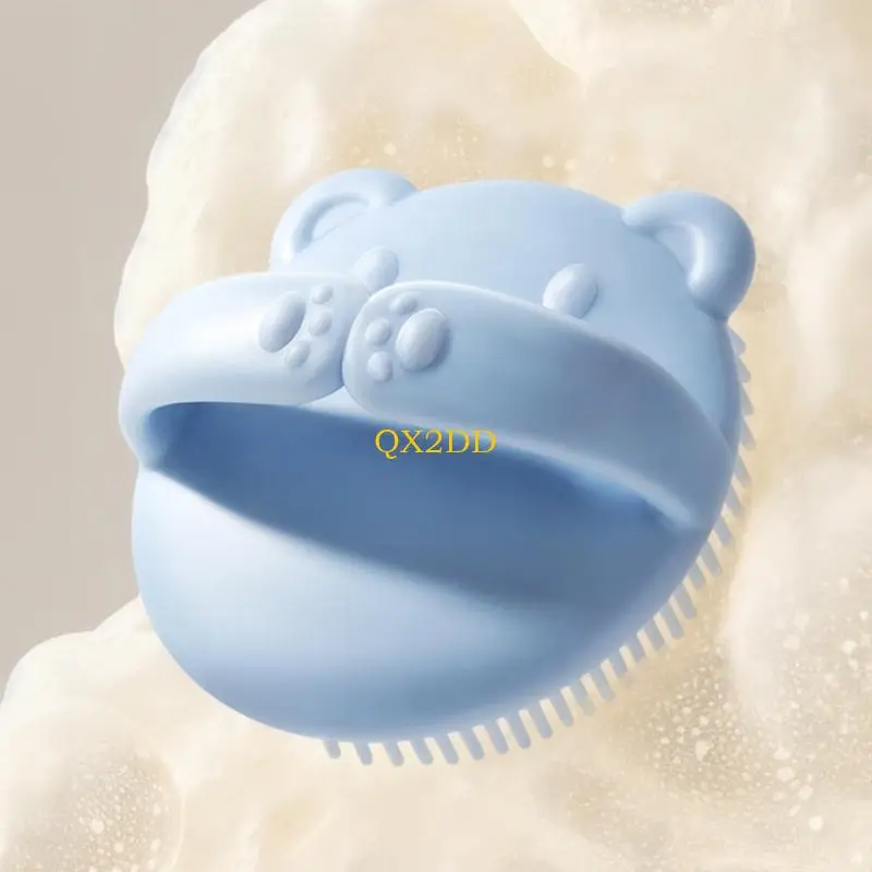 QX2D Champú Bebé Cepillo Masaje Silicona Oso – Cuidado Cabelludo - imagen 4