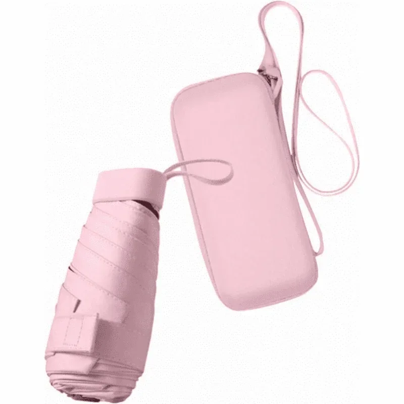 Mini paraguas de bolsillo con funda, correa trasera y protección UV - imagen 4