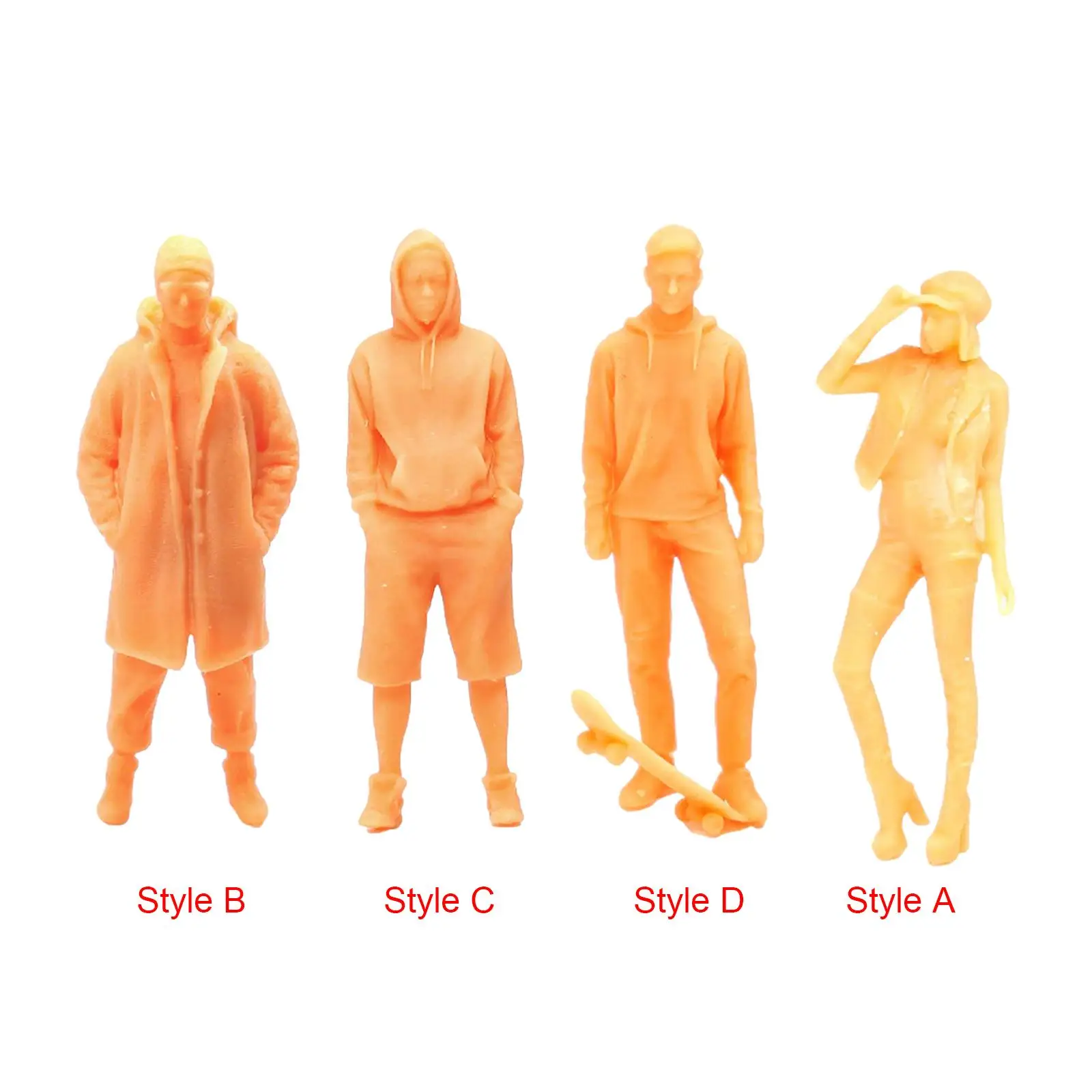 1/64 Scale Figures for Miniature Scenes, Tiny People Resin Models for Diorama and Garden