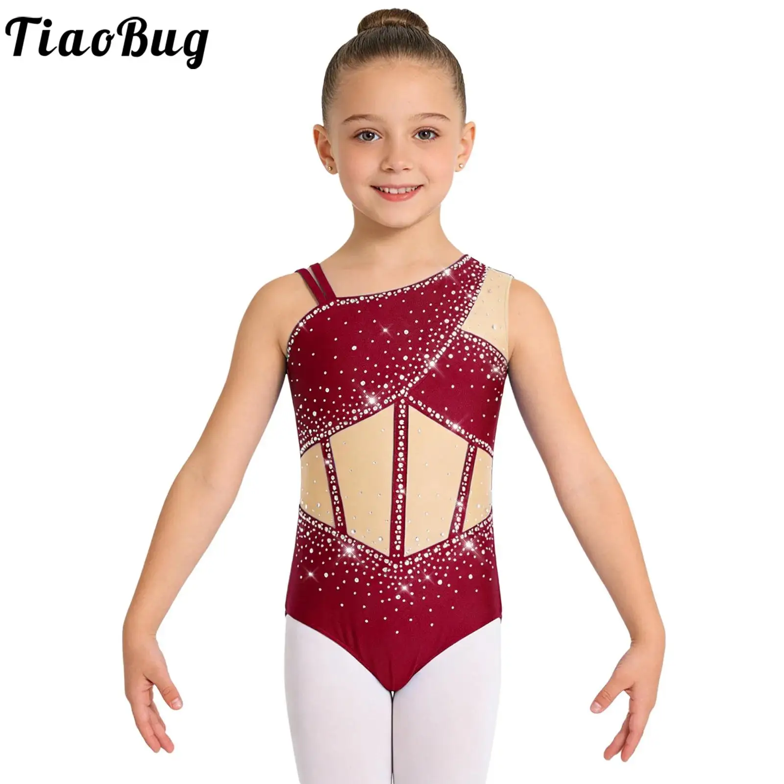 Body de danza clásica para niñas con strass brillante sin mangas - imagen 5