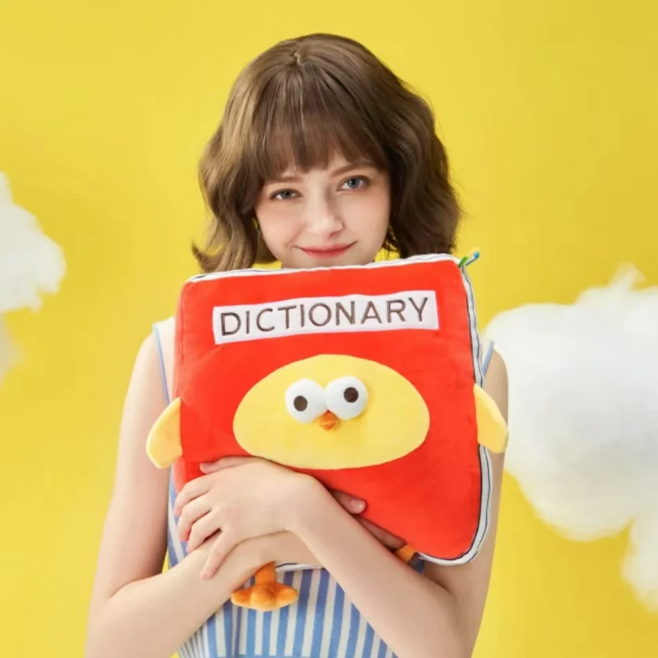Libro de peluche de pollo con temática de tomate, suave y acolchado