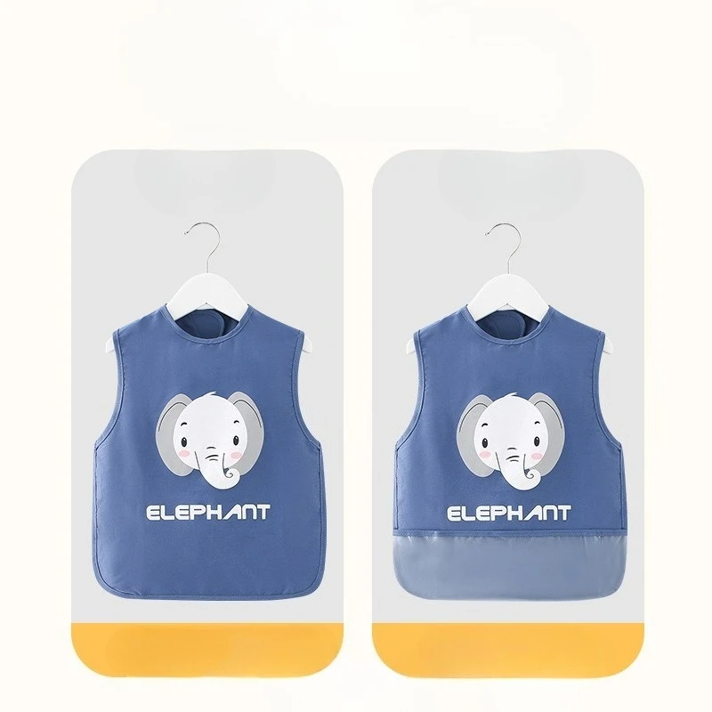 Baberos impermeables bebé con diseños de elefante y jirafa - imagen 4
