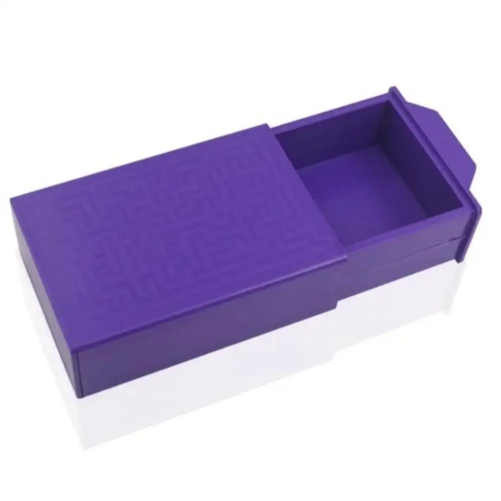 Caja mágica púrpura de magia misteriosa para trucos de desaparición