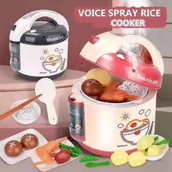 Juguete de cocina infantil con olla arrocera eléctrica y utensilios