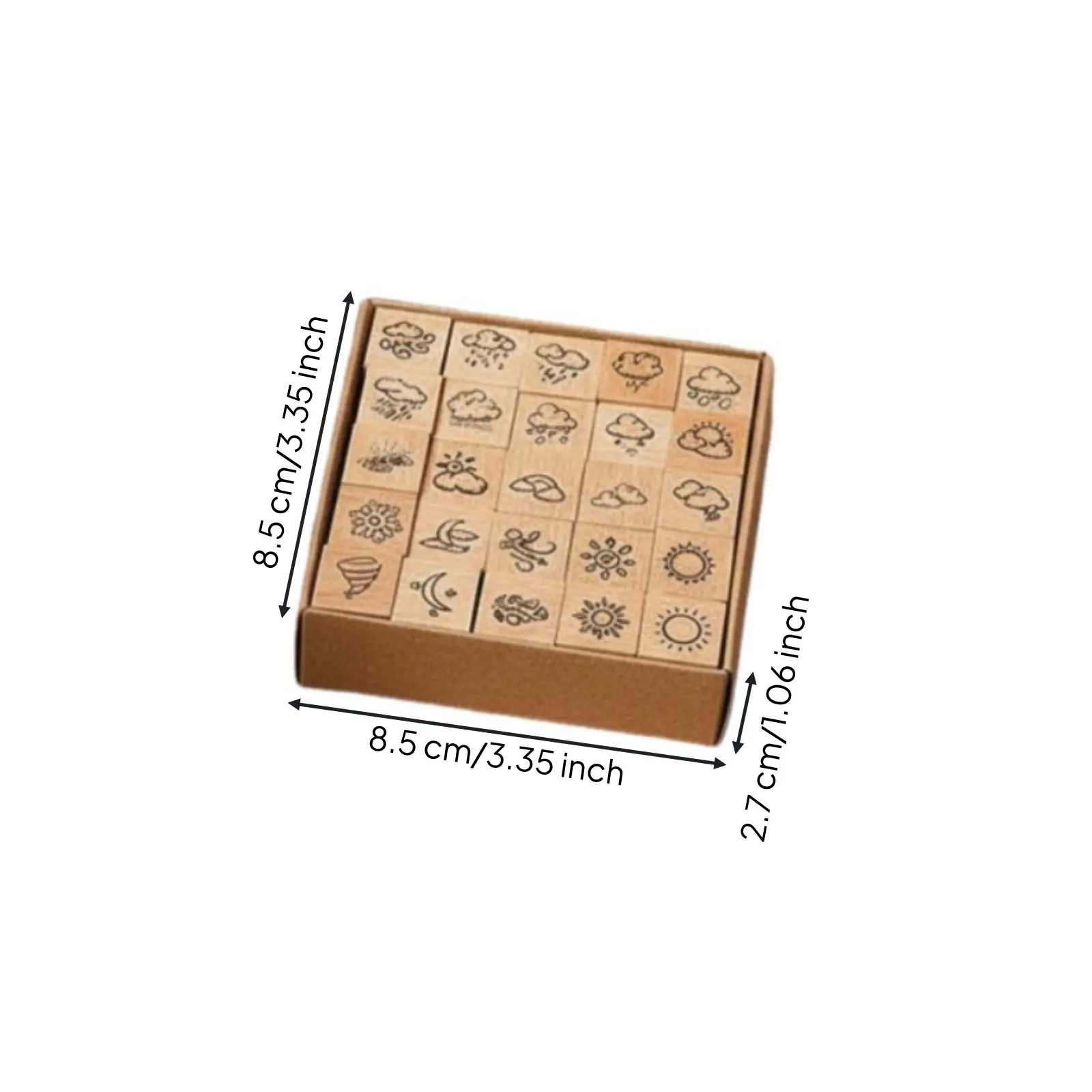 Sellos de madera infantiles para manualidades y tarjetas – fáciles