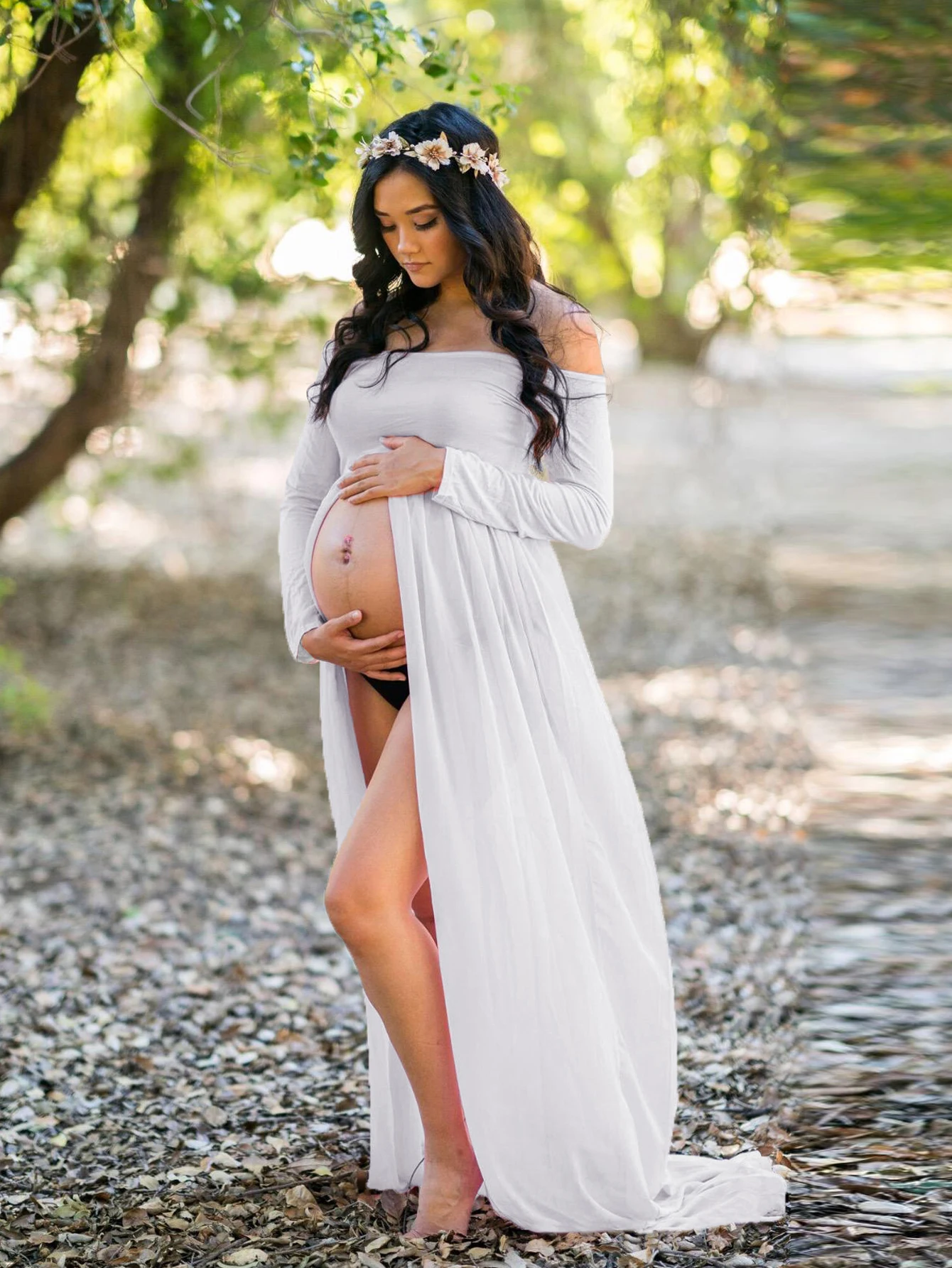 Vestido de maternity con un hombro – Elegante para ocasiones especiales - imagen 2