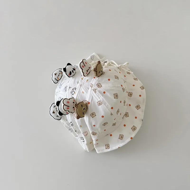 Sombrero de pescador para bebé con animales, primavera y otoño