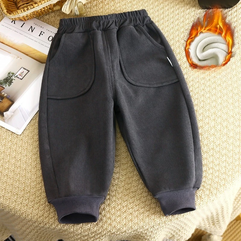 Pantalones de terciopelo grueso para niños, térmicos otoño-invierno - imagen 3