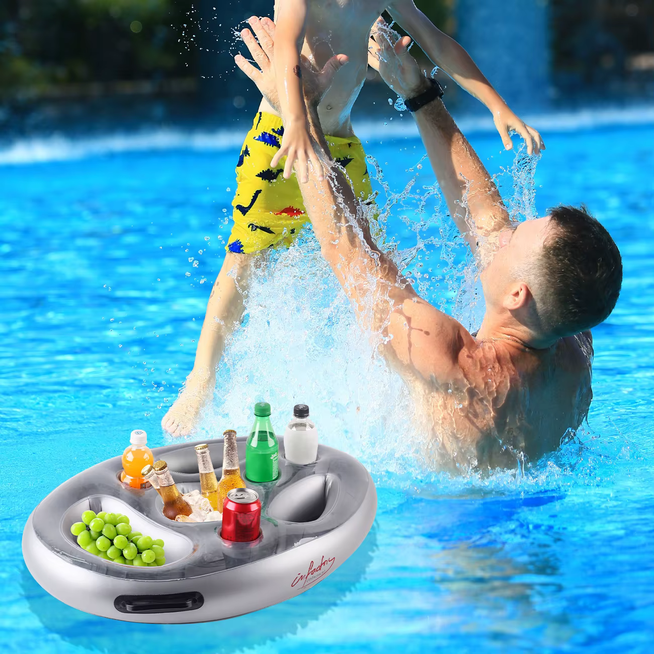 Posavasos hinchable para piscina: bandeja flotante de bebidas - imagen 4
