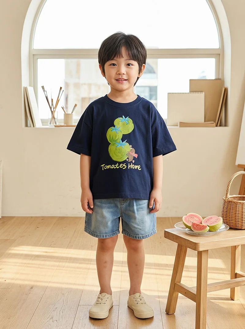 MILANCEL camiseta de verano holgada ventilada con dibujos de tomate - imagen 3