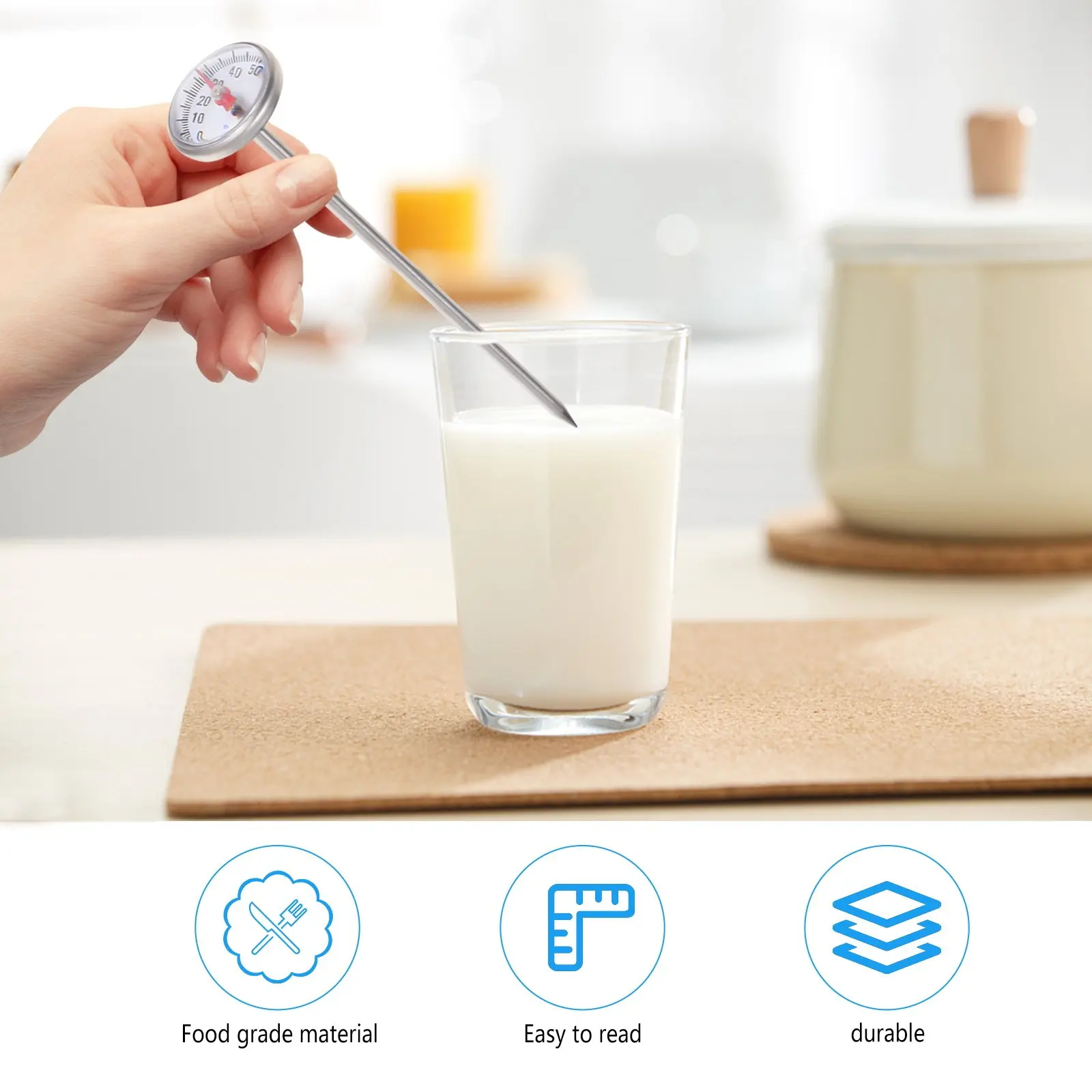 Termómetro digital para alimentos: lectura instantánea, sonda