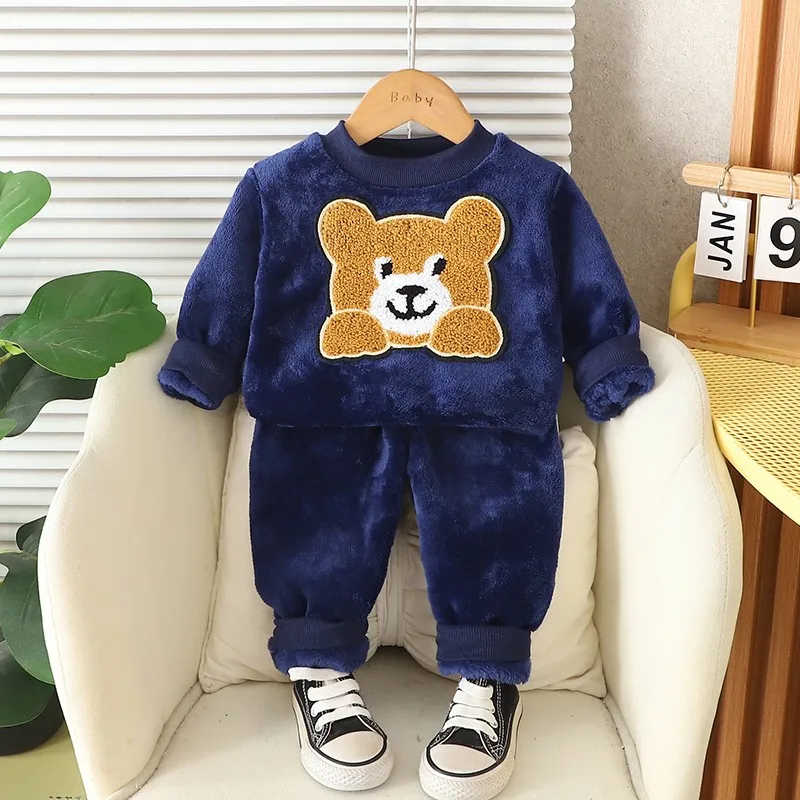 Pijama de franela con oso para niños - imagen 2