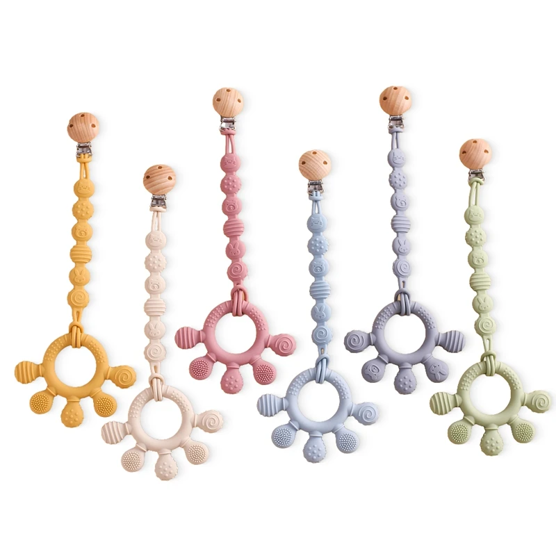 Chupetero de silicona para bebé con textura suave