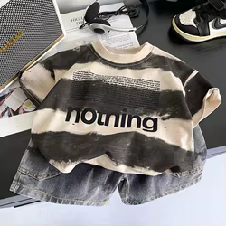 Conjunto de verano para bebés: camiseta y pantalón corto a rayas