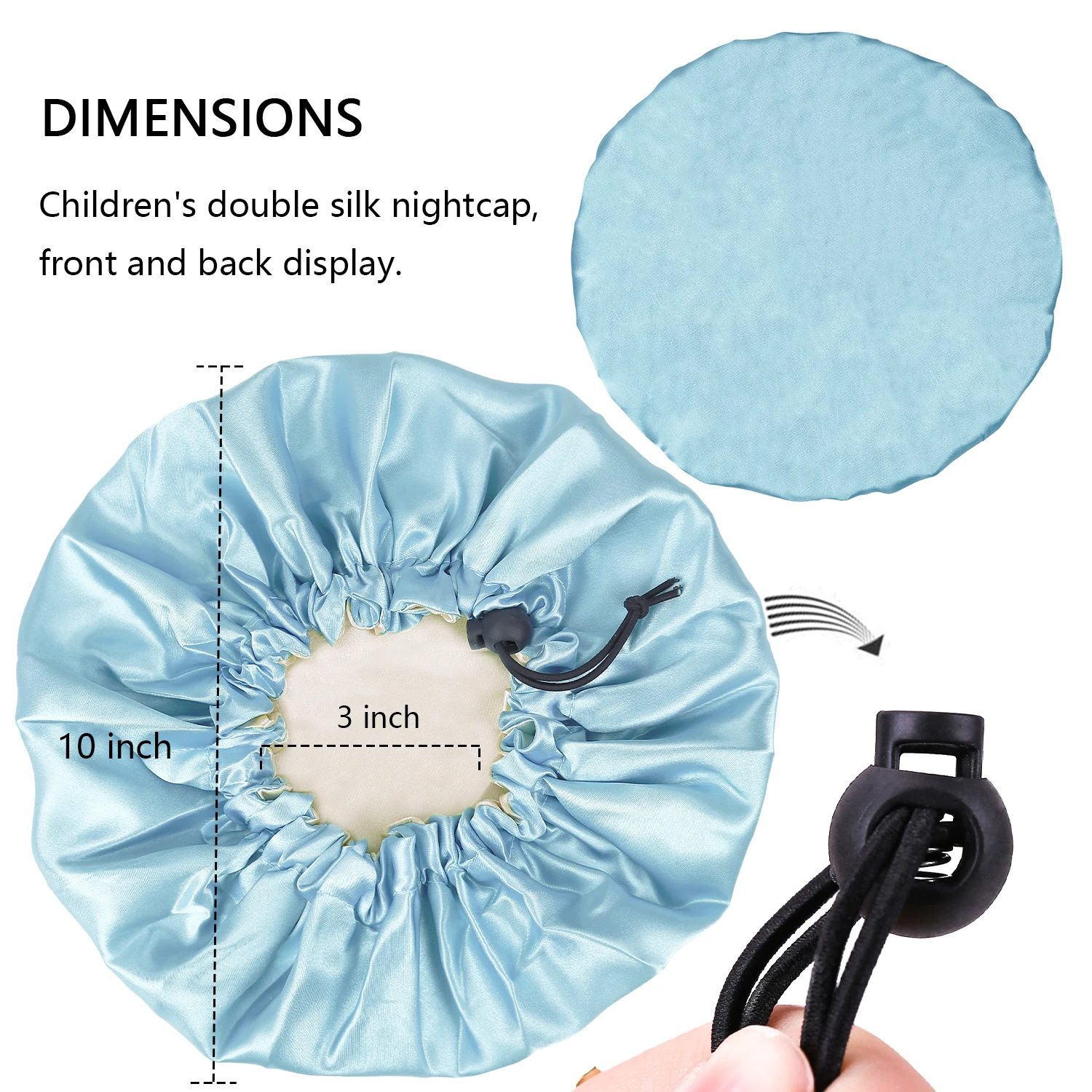 Vista del gorro en uso para dormir