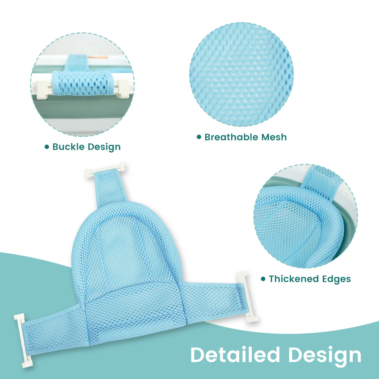 Soporte para baño de bebé antideslizante con cojín flotante - imagen 3