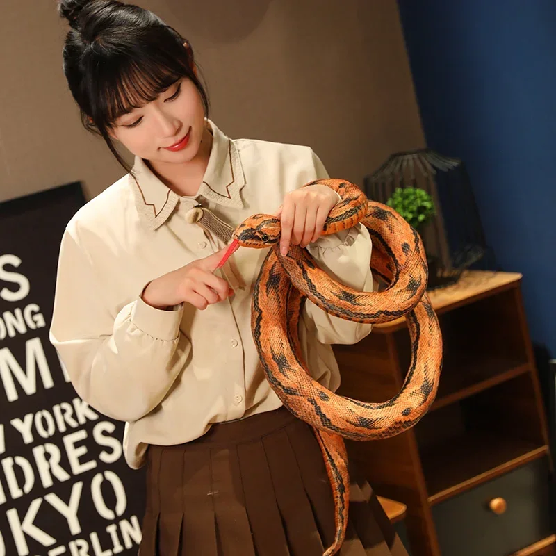 Peluche serpiente gigante dorado para niños - Juguete realista - imagen 3