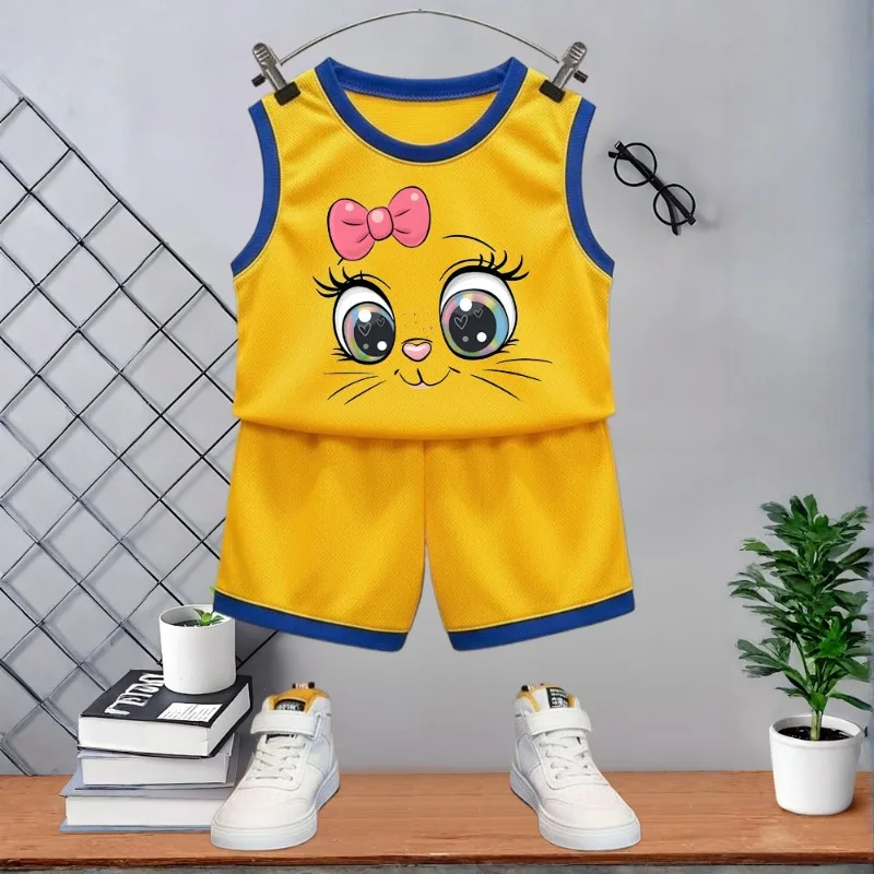 Conjunto de verano niños: chaleco y pantalón corto transpirable