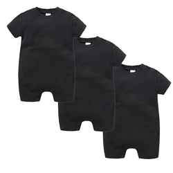 Mamelucos de bebé algodón liso manga corta Unisex