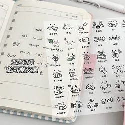 Pegatinas emoticonos PET kawaii decorativas para scrapbooking y diario