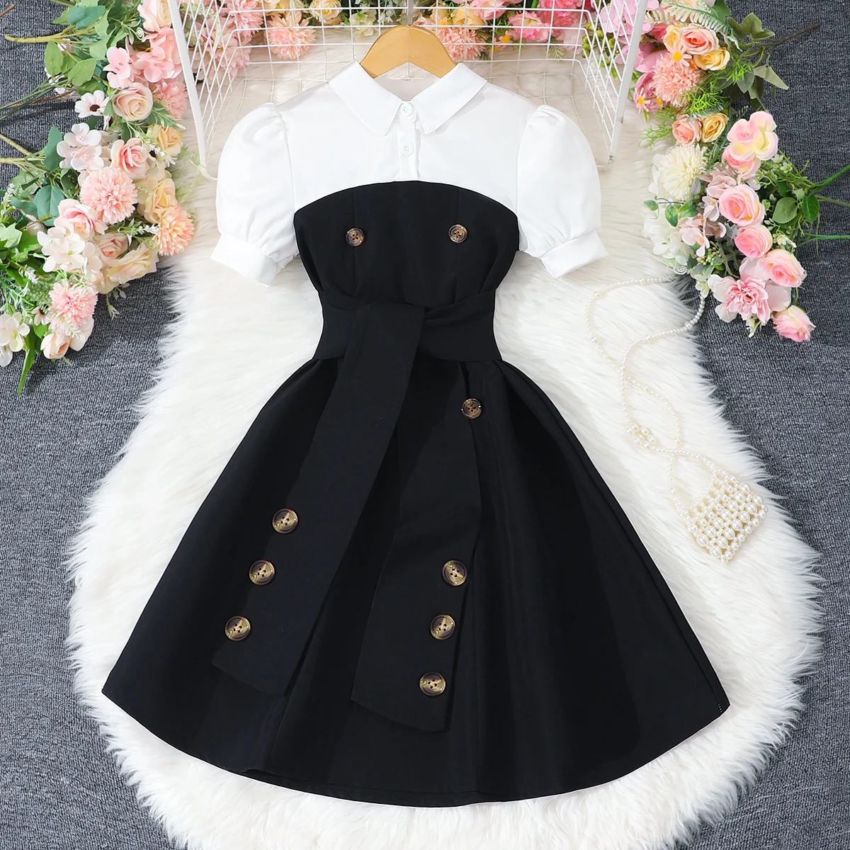 Vestido de verano para niña estilo retro británico - imagen 5