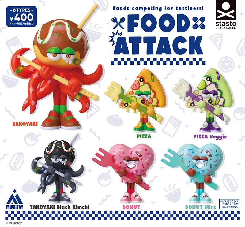 Figuras Gashapon Stasto Food Attack Guards, aperitivos coleccionables