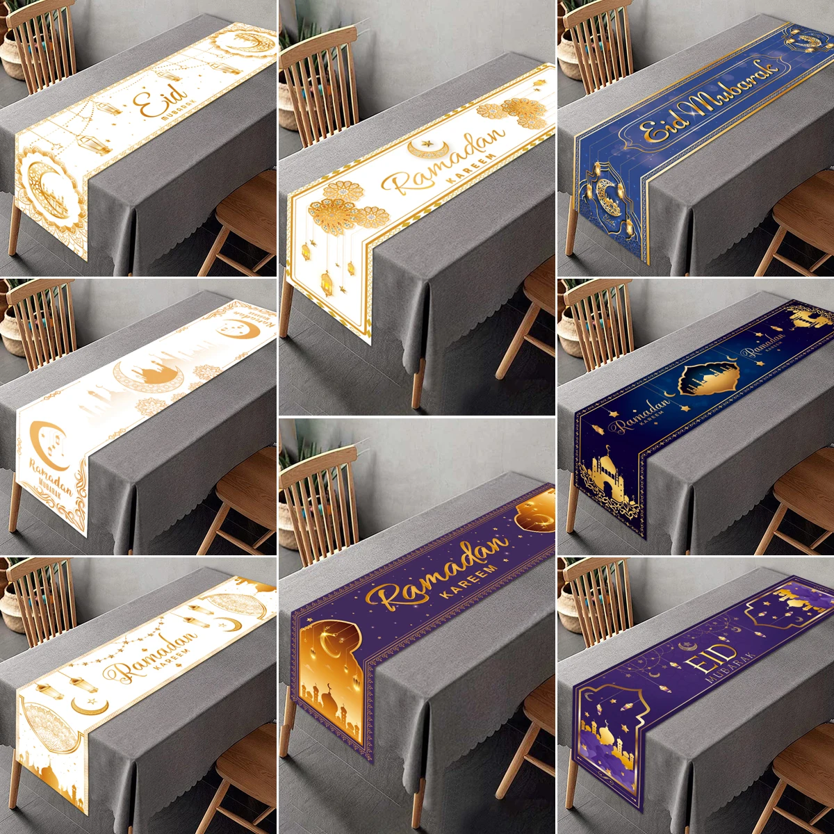 Camino de mesa Eid Mubarak – Decoración Ramadán para tu hogar - imagen 2