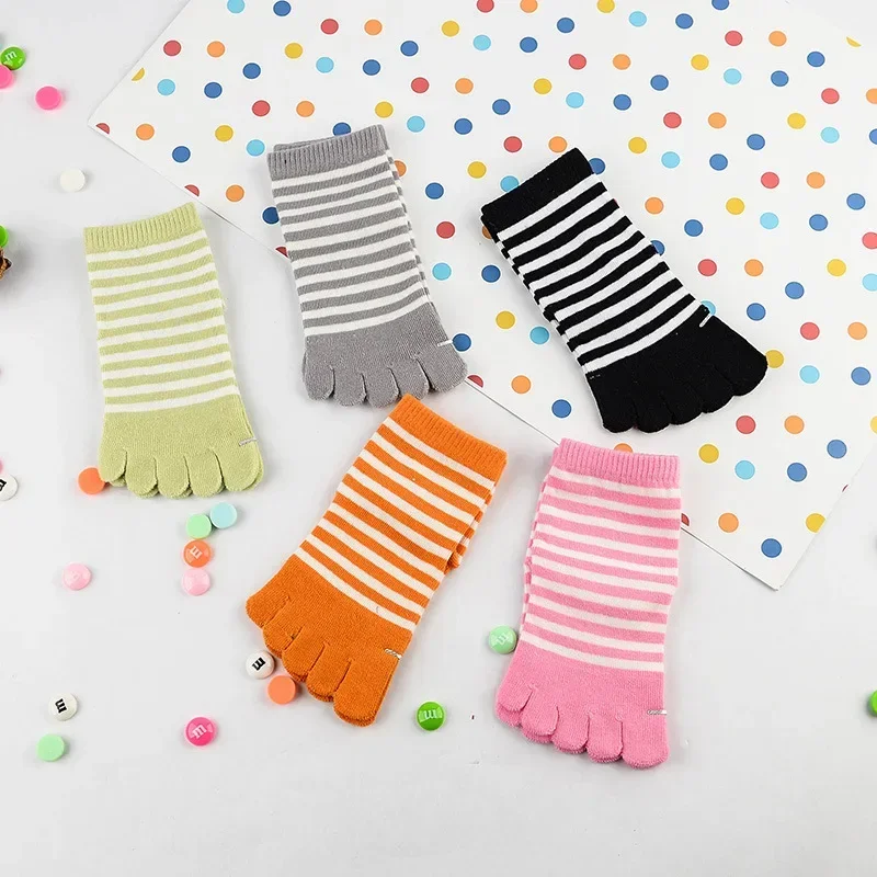 Calcetines a rayas de cinco dedos para niños – Algodón térmico - imagen 2