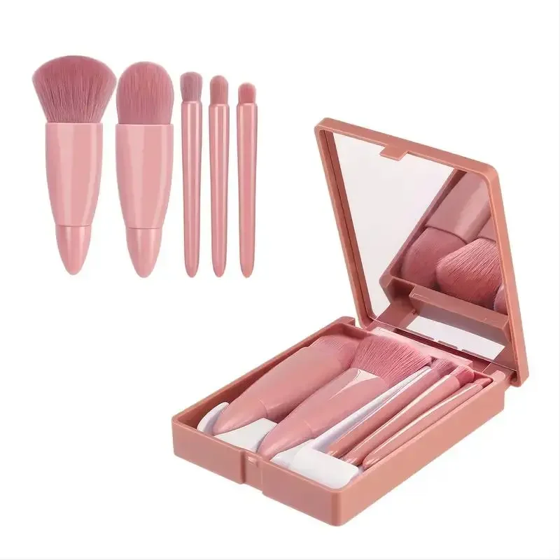 Kit de mini brochas maquillaje infantiles con estuche y espejo - imagen 4