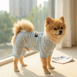 Ropa transpirable con protección solar para perros, estampado floral