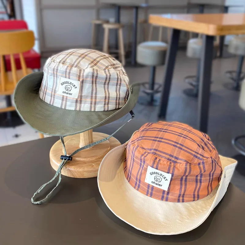 Sombrero de sol infantil cuadros con secado rápido para exteriores - imagen 4