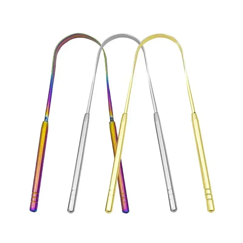 Cepillo dental y raspador de lengua en acero inoxidable, forma U - imagen 3