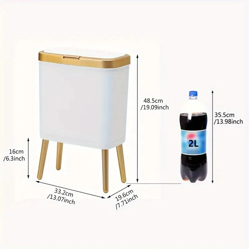 Bote de basura cuadrado 15 L con tapa hermetica - clasificacion - imagen 5