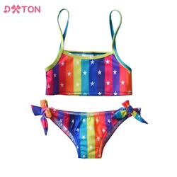 Bañador de niña DXTON arcoíris de secado rápido para playa de verano