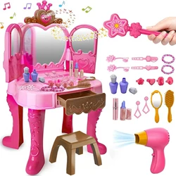 Tocador de princesa infantil con luz y música para niñas