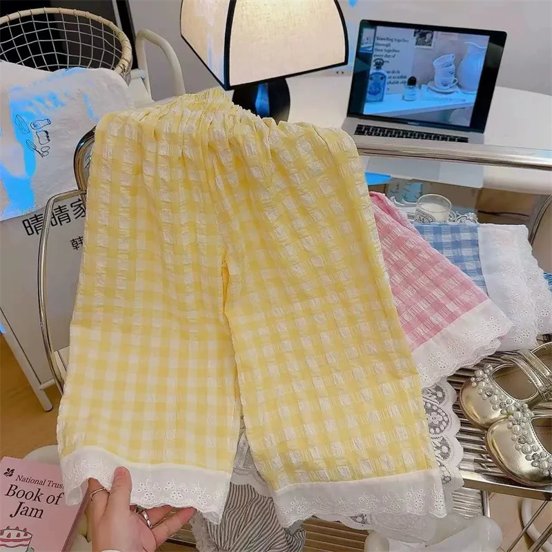 Pantalones de verano para niña con encaje suave y estilo casual - imagen 3